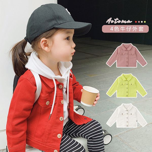

2020 spring new baby girl boy мода прохладный джинсовый пальто хлопок конфеты цвет детские куртки пальто детей повседневная одежда наряды y2, Blue;gray