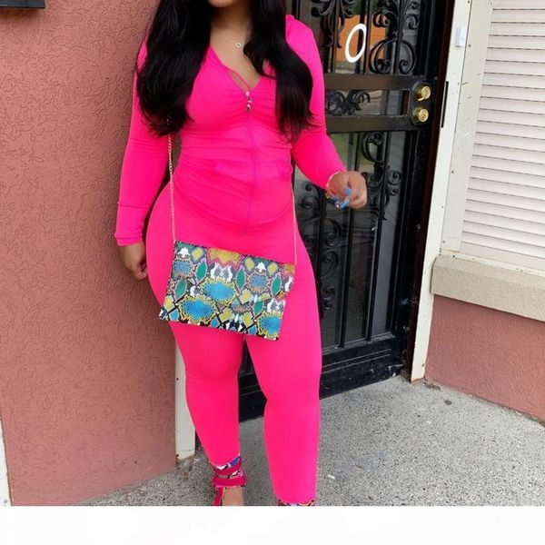 

yellow skinny two piece set women autumn winter long sleeves hooded zipper and full length pant solid casual tracksuits, White