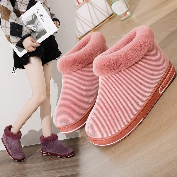 

2020 new winter women boots flock female cotton boots vintage fashion ankle 36-45, Black