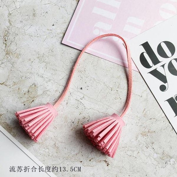 

12pcs lot 3cm pull ring double head faux leather tassels fringe bang leather tassel trim key tassel for diy pendant accessories h wmtury
