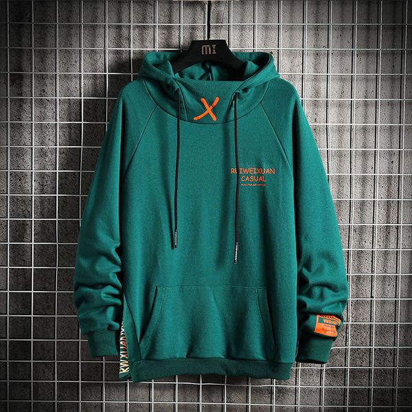 

2020 spring fashion black green sweatshirt men's hip hop long sleeve pullover hoodies sweatshirt clothes
