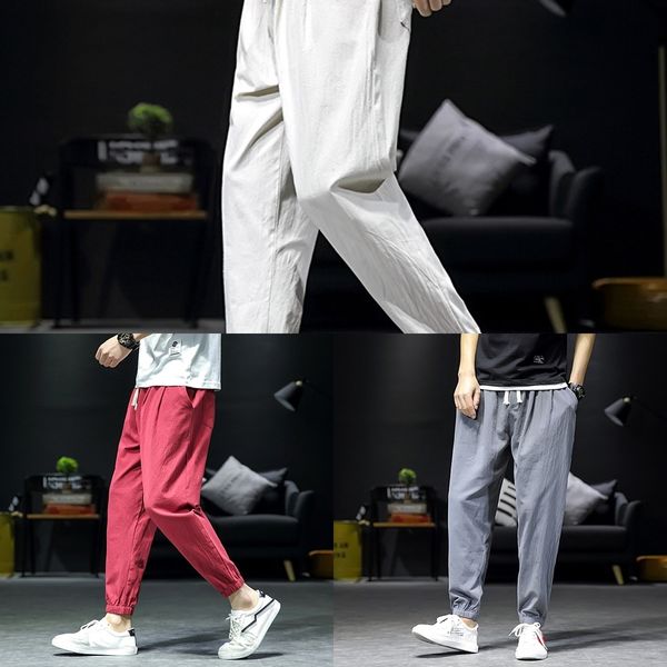 

mq0x8 men's casual loose plus casual summer sports pantsplus legged size chinese thin sports pants fashion brand fat pants znqd2, Blue