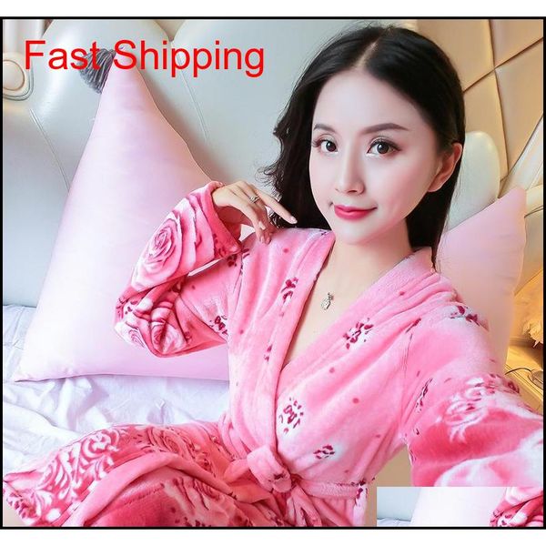 

winter new student robe with plush warm solid color print casual women's single jllkuq sinabag