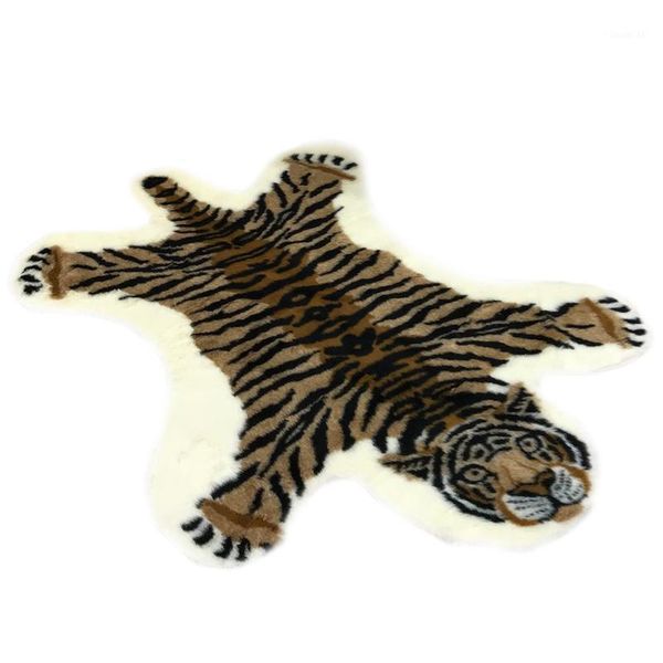 

animal print gift multi-purpose soft rug living room washable simulation tiger shape floor mat decorative home lightweight1