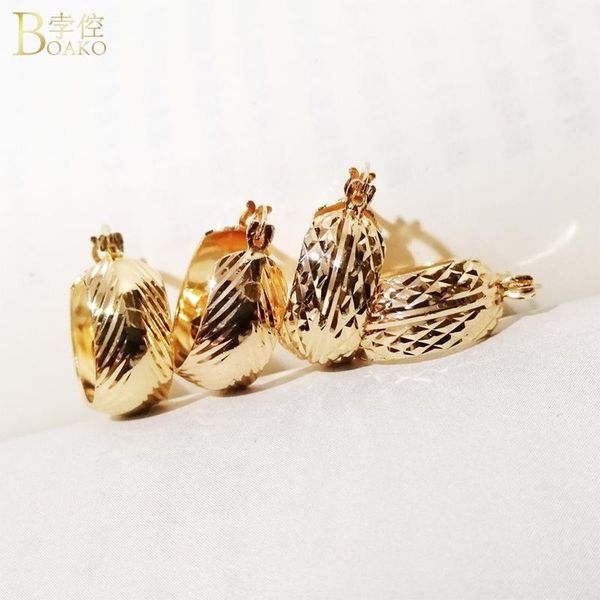 

hoop & huggie boako ins trendy hollow-out earrings for women fashion metal chain c-shape rock punk earring jewelry bijoux femme, Golden;silver