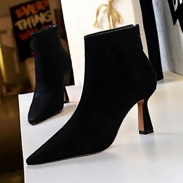 

high heel boots ankle boots for women black women autumn female+shoes bota feminina buty damskie botas feminina 2020 #9462
