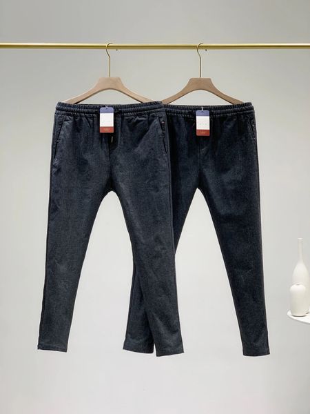 

прямые случайные брюки темно-серая монохромная осень и зимой достаточная пара штанов качества именитых кож дружественных и теплого, Blue