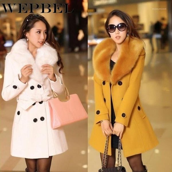 

women's down & parkas wepbel women's double breasted fur collar coat long winter warm jacket coat1, Black