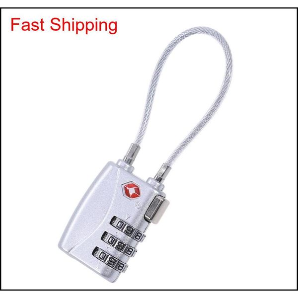 

3 digit combination padlock tsa lock luggage suitcase travel bag code lock black red yellow blue alloy com qylbib dh_seller2010