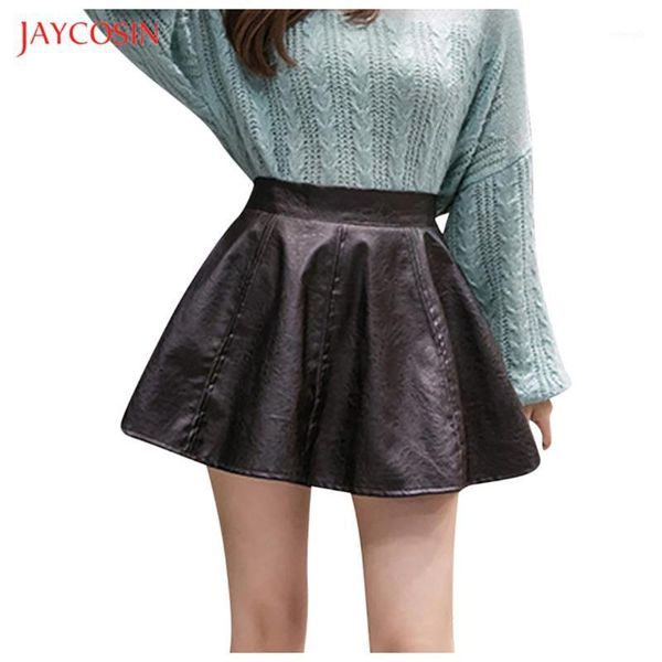

jaycosin fashion women's leather mini skirt night club street elastic high waist solid ball gown skirt solid casual1, Black