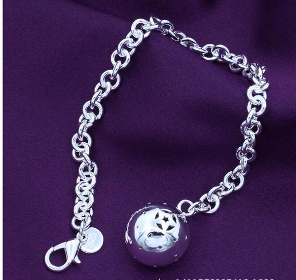 

для щепки женщины серебряный персиковый ювелирные изделия pulseiras браслет браслет 925 доставка доставка бесплатная доставка мода сердце пр, Silver