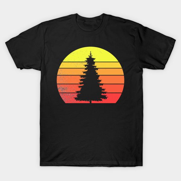 

men t-shirt retro sun minimalist pine tree t shirt for outdoor lovers tshirt women t shirt sport hooded sweatshirt hoodie
