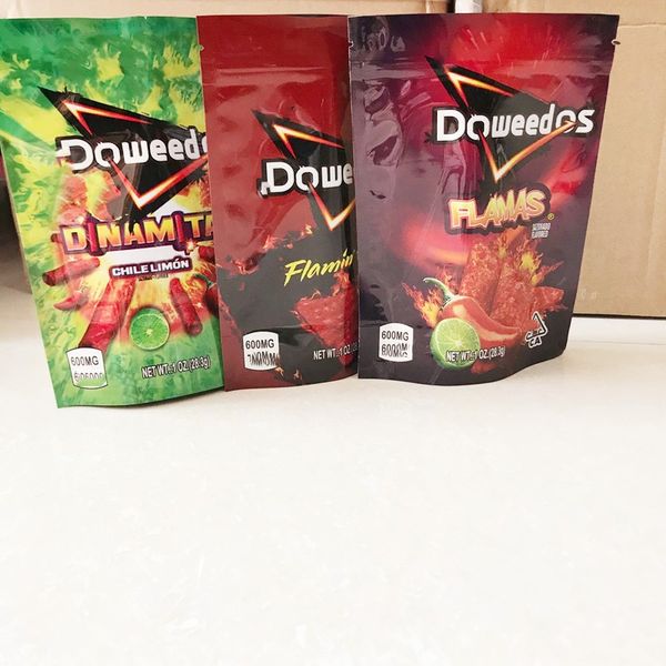 

6 types empty doweedos bags chips flamin nacho spicy sweet chili chip mylar bag jokes up cookies packaging