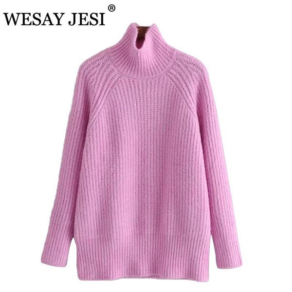 

women's sweaters wesay jesi sprin autumn winter casual minimalist fashionable korean style knitted loose pink purple 2021, White;black