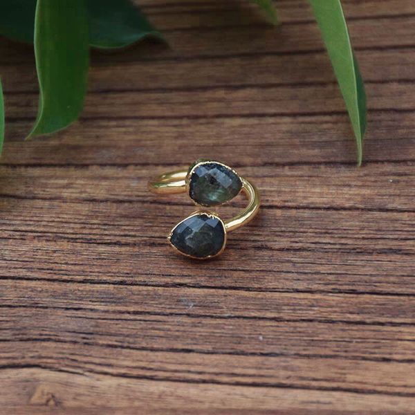 

style labradorite adjustable size ring 201218 daily, Golden;silver