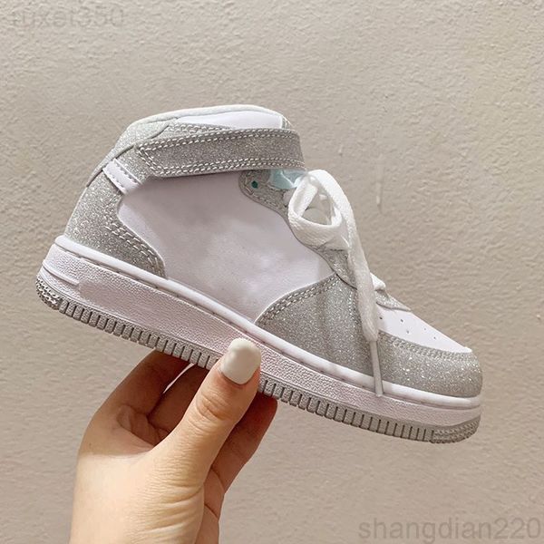 

дети новые классические силы высокого и низкого белый черный пшеничный спортивные кроссовки кроссовки forceing скейт обувь размер 22-37 nru7, Black