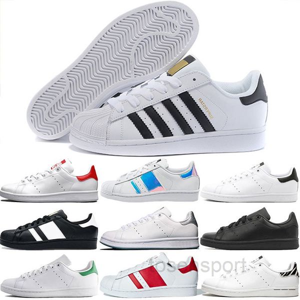 

big size eu36-46 men's shoes for women's shoes white shoe laser dazzle colour superstar shell head casual shoes dorp shipping 6u-q, Black