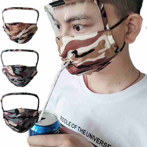 

in with 1 transparent eye shield 3 washable reusable cotton mask round drink mouth and zipper face masks zza2427 zj7c#