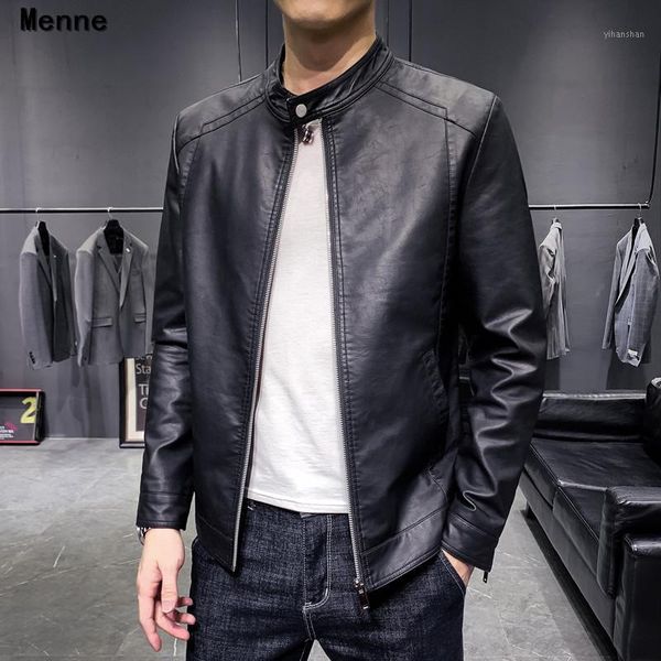 

2019 new men's jacket\ winter leather /locomotive suit/collar1, Black