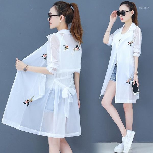 

#3510 casual sunscreen jacket women white see through coat ladies thin kimono cardigan jacket long perspective loose summer 20201, Black;brown