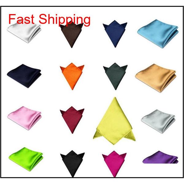 

1 pc men silk satin pocket square hankerchief hanky plain solid color wedding party acces qylhbg bdehome, Blue;white