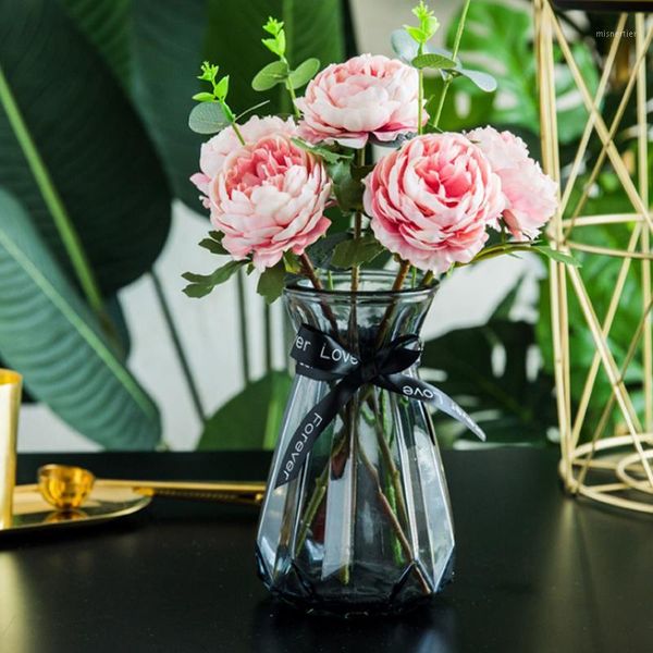 

decorative flowers & wreaths 2 pcs/lot overall length 30cm silk peony stamen fake plastic flower wedding home decor artificial valentine&#03