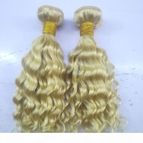

613 blonde hair связки deep wave 3 связки 100g расслоении бразильский human blonde hair human плетение волос, Black