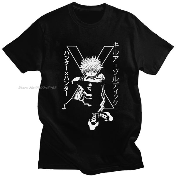 

killua zoldyck for pre shrunk handsome crew neck short sleeve hunter x hunter tee slim fit sport hooded sweatshirt hoodie men t shirt