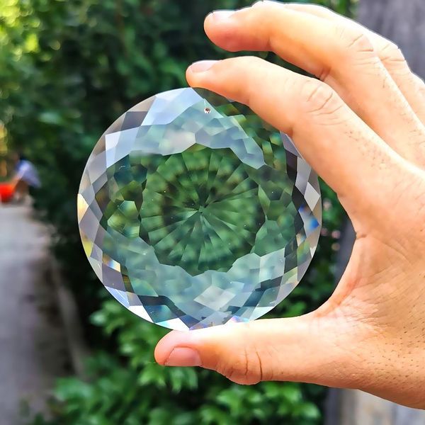 

75mm clear glass crystal prisms chandelier crystals pendants suncatcher hanging ornament crafts accessories home garden decor h qylipu