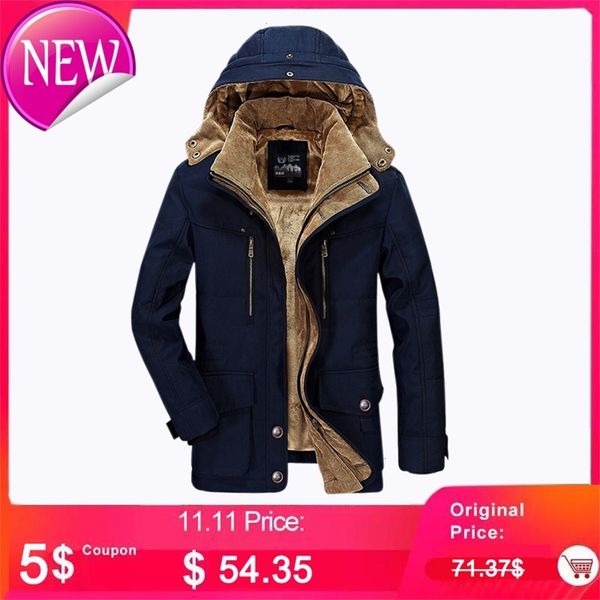 

2020 new brand parka men winter jacket men warm thicken fleece military bomber jacket male coat big mens jackets plus size l-4xl, Black