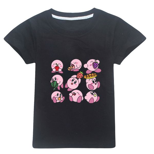 

kirby fitness birthday tshirt for kids kawaii t-shirts world of tanks summer t shirt comics tees fashion o-neck girls q0112, Blue