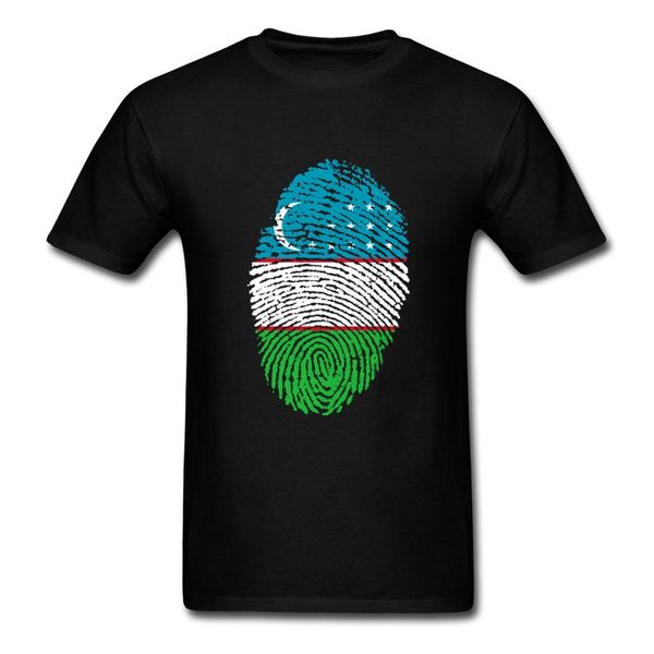 

sport new male silly uzbekistan flag fingerprint camiseta latest men's t shirt short sleeve 100% cotton o-neck t-shirt for boy