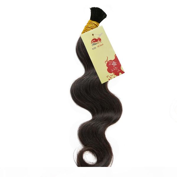 

micro mini braiding bulk hair body wave human hair bulk no weft 3 pcs lot 100% brazilian hair extensions, Black
