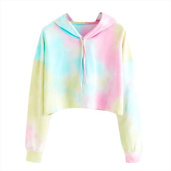 

hoodies coat casual women drawstring hooded sweatshirt tie dye long sleeve hoodies pullover plus size s xxl, Black