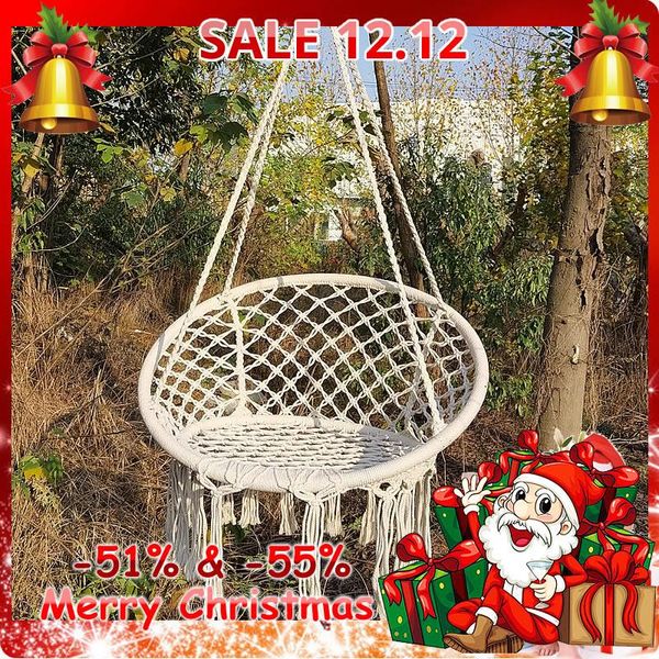 

hanging macrame hammock chair with lights