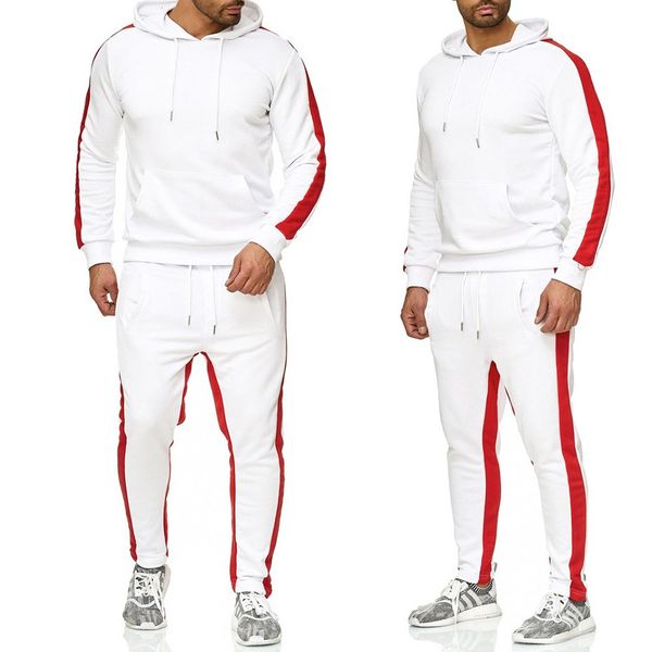 

zogaa brand mens gyms casual tracksuit two piece sets fitness men sweat suit 2 pieces and pants set for male outfits t200324, Gray