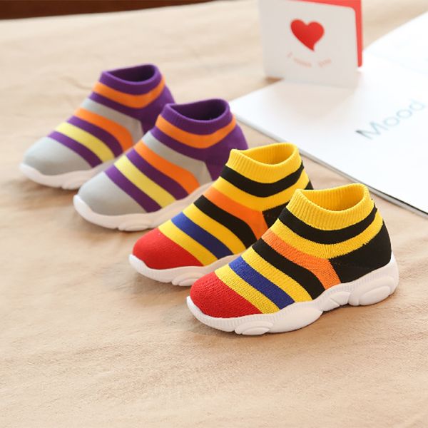 

children's woven socks kid children boys baby sports leisure booties running shoes breathable damping, Black;red