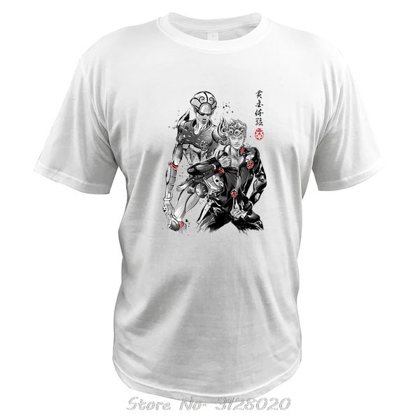 

спорт jojo bizarre adventure футболка giorno giovanna хлопок тис мужчины хлопок camisetas аниме тенниска o-образным вырезом tshirt