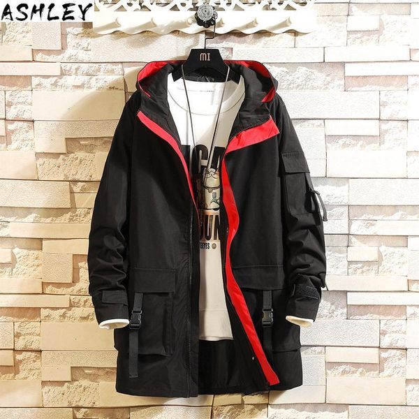 

men's trench coats print 2021 coat men jacket overcoat casual windbreakers x-long fashion autumn jackets1, Tan;black