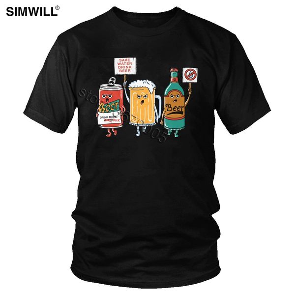 

sport men's save water drink beer t shirts streetwear graphic tee drink alcohol tee short sleeve cotton breathable big and tall