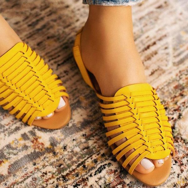 

summer shoes woman sandals peep toe flat female sandalias ladies slip on elastic band breathable retro comfort shoes, Black