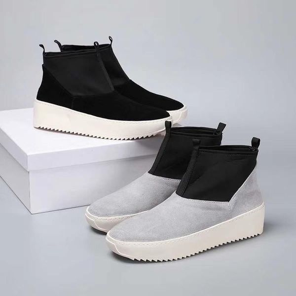 

fear of god men shoes fashion slip on men boots genuine leather spring autumn men high shoes 9#22/20d50, Black