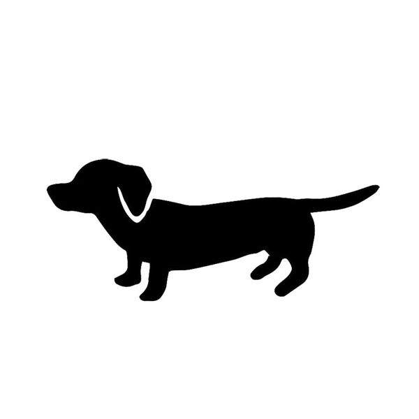 

15.2cm*5.3cm cute dachshund wiener dog vinyl car sticker black/silver c2-3053