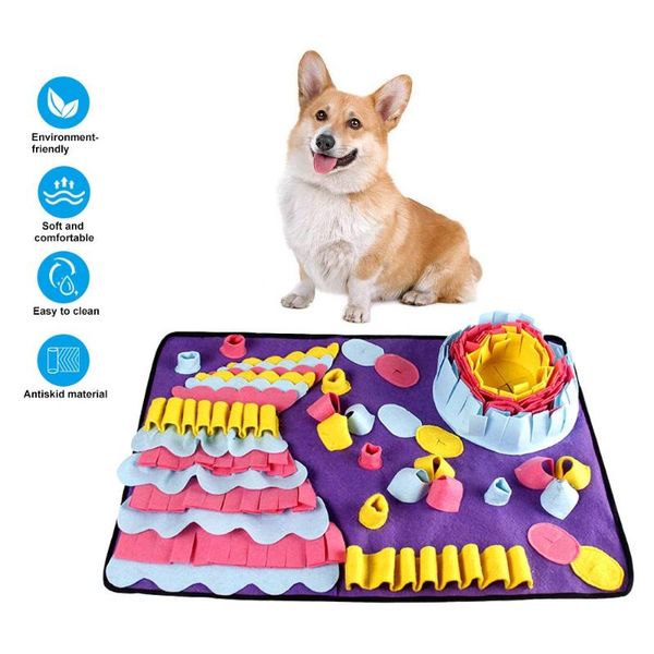 

pet dog snuffle mat pet sniffing training blanket detachable fleece pads dog mat relieve stress nosework puzzle toy nose pad