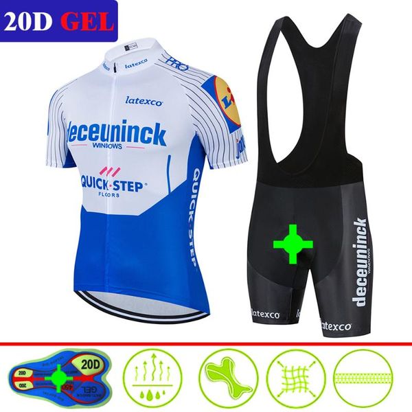 

new deceuninck cycling clothing bike jersey quick dry mens bicycle clothes summer quick step team cycling jerseys shorts set, Black;blue