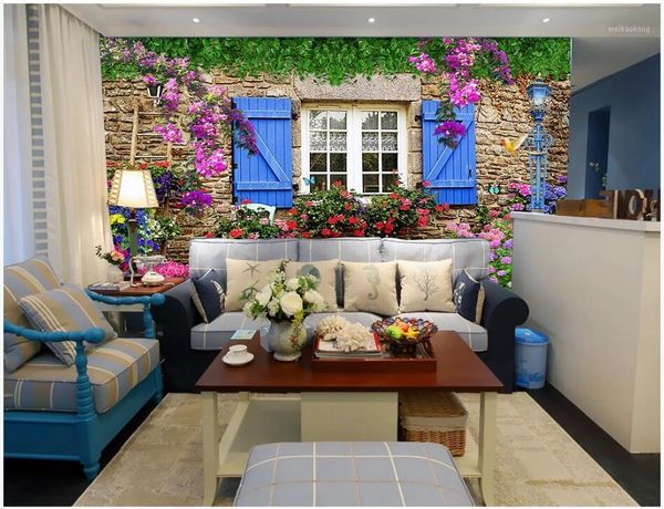 

wallpapers wdbh custom po 3d wallpaper european-style brick wall warm small garden home decor living room for 3 d1