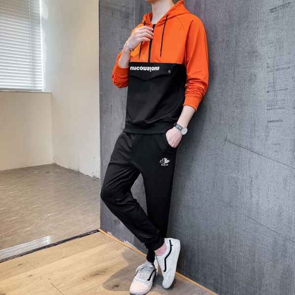 

autumn and winter fashion trend casual loose sports men's wear, Gray