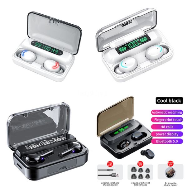 

sport bluetooth earphone 5.0 mini tws wireless earbuds stereo headset handswith mic charging box earphones#333