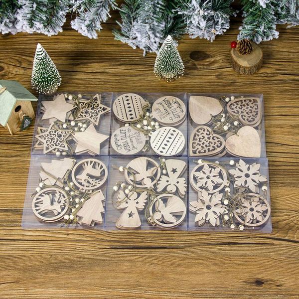 

взрывоопасные украшения деревянные полые снежинки кулон елочные украшения