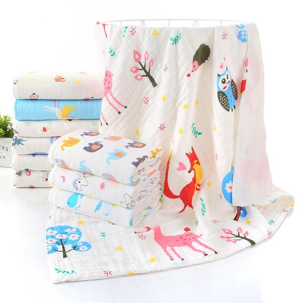 

cartoon pure cotton high density baby blanket newborn bath towels summer children's quilt soft skin-friendly sweat baby blanket lj20110